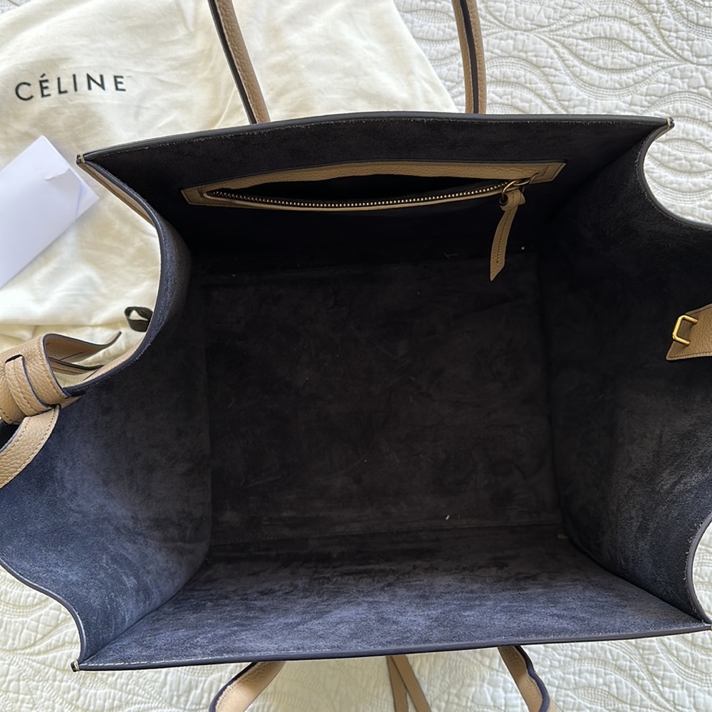 CELINE Grained Calfskin Medium Phantom Luggage in Light Beige - Picture 4 of 12